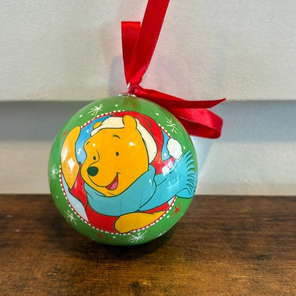 Winnie The Pooh Disney Christmas Tree Ornament Ball 2009 Santa Bear Holiday